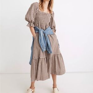 Madewell Lucie Dress in Smocked Gingham